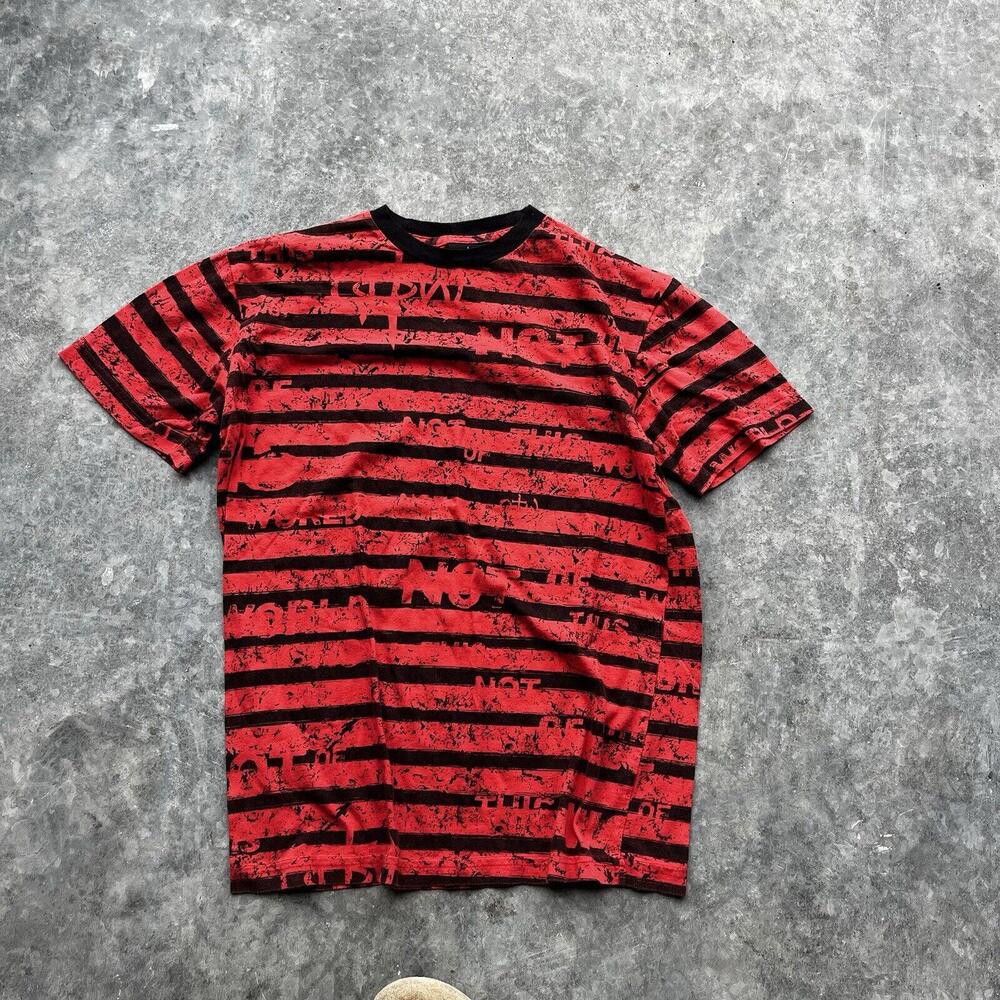 VINTAGE Not Of This World Shirt Mens Medium Red Slim Fit Religious God Tee